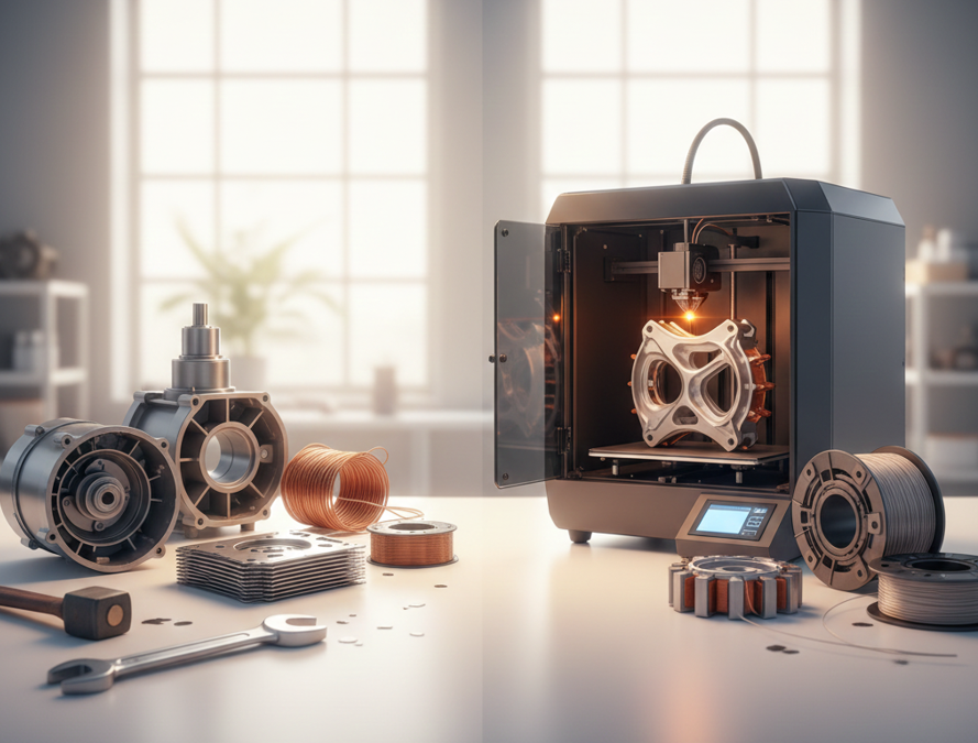 Сравнение традиционного и аддитивного производства в создании электродвигателей