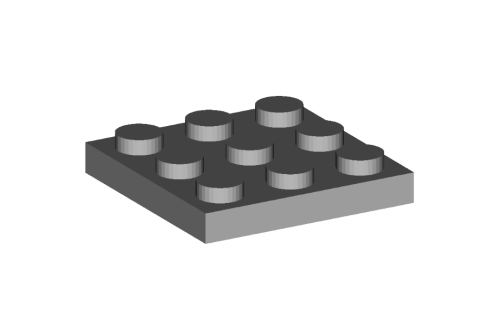 Пластина Lego 3x3  Заполненная